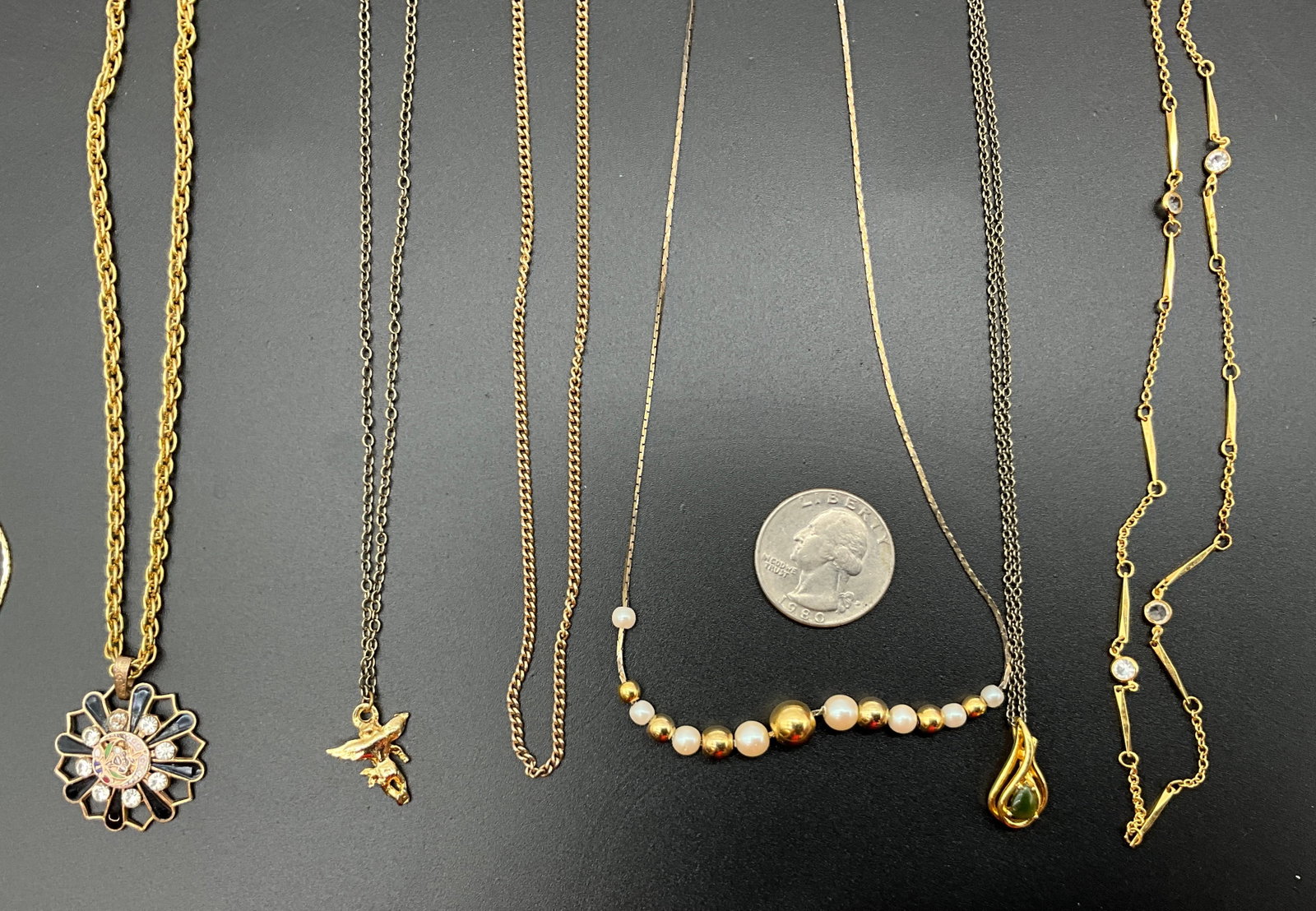Nine Vintage Costume Jewelry Necklaces and Pendants - 3