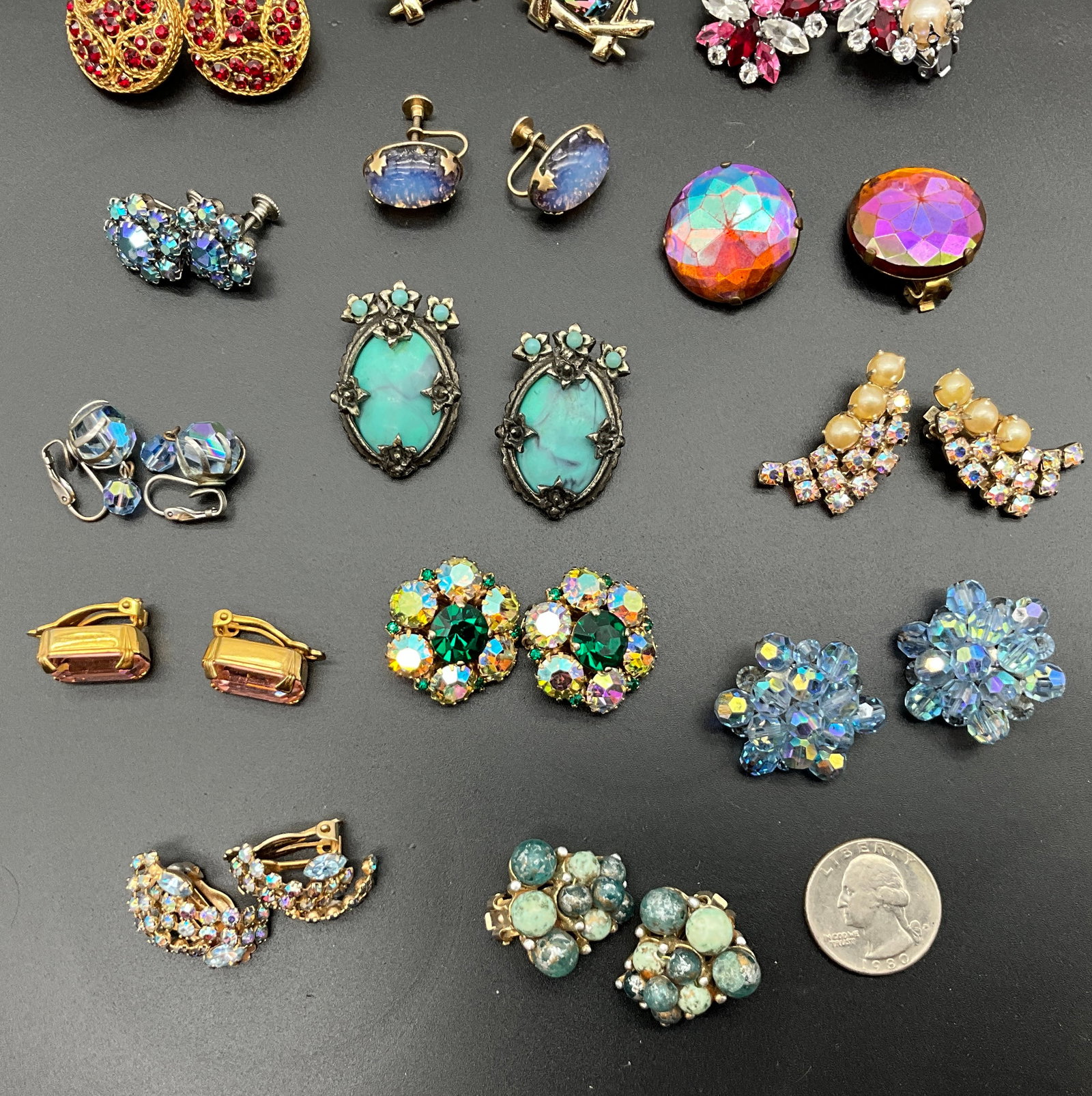 Collection of 20 Pairs of Vintage Costume Earrings - 2