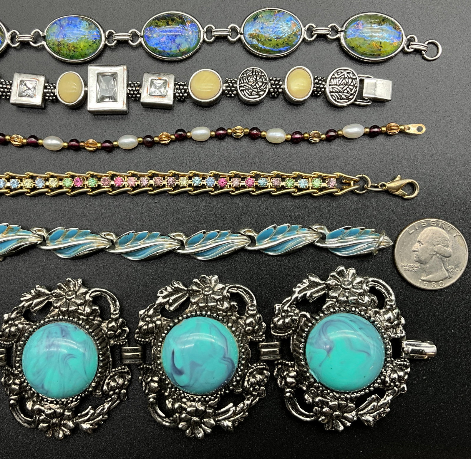 A Lot of Six Vintage and Contemporary Costume Jewelry - 2