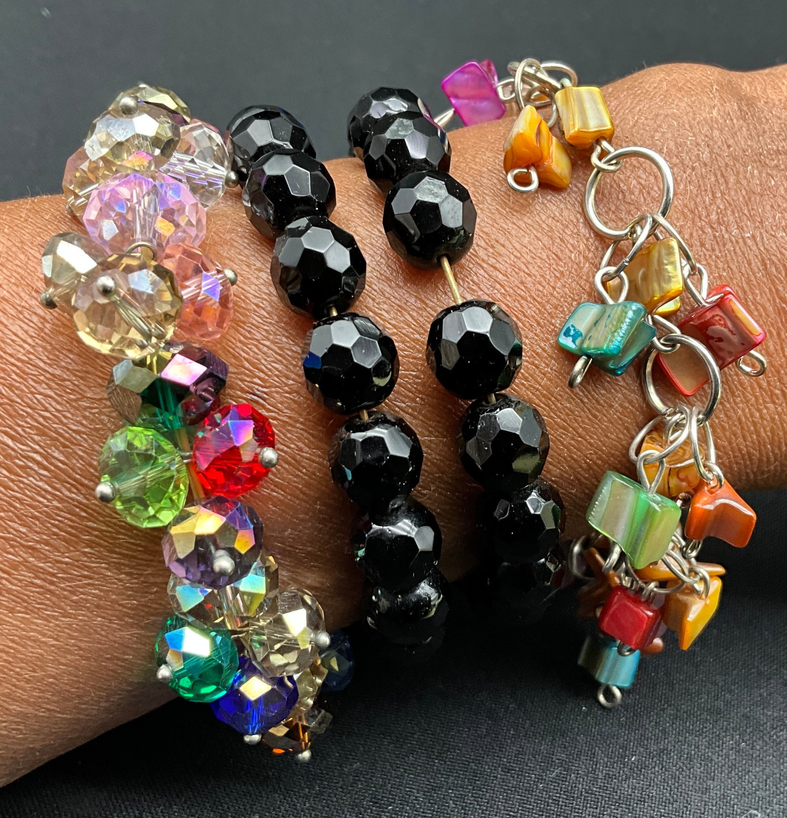 An Assortment of Eight Costume Jewelry Bracelets and Bangles - 2