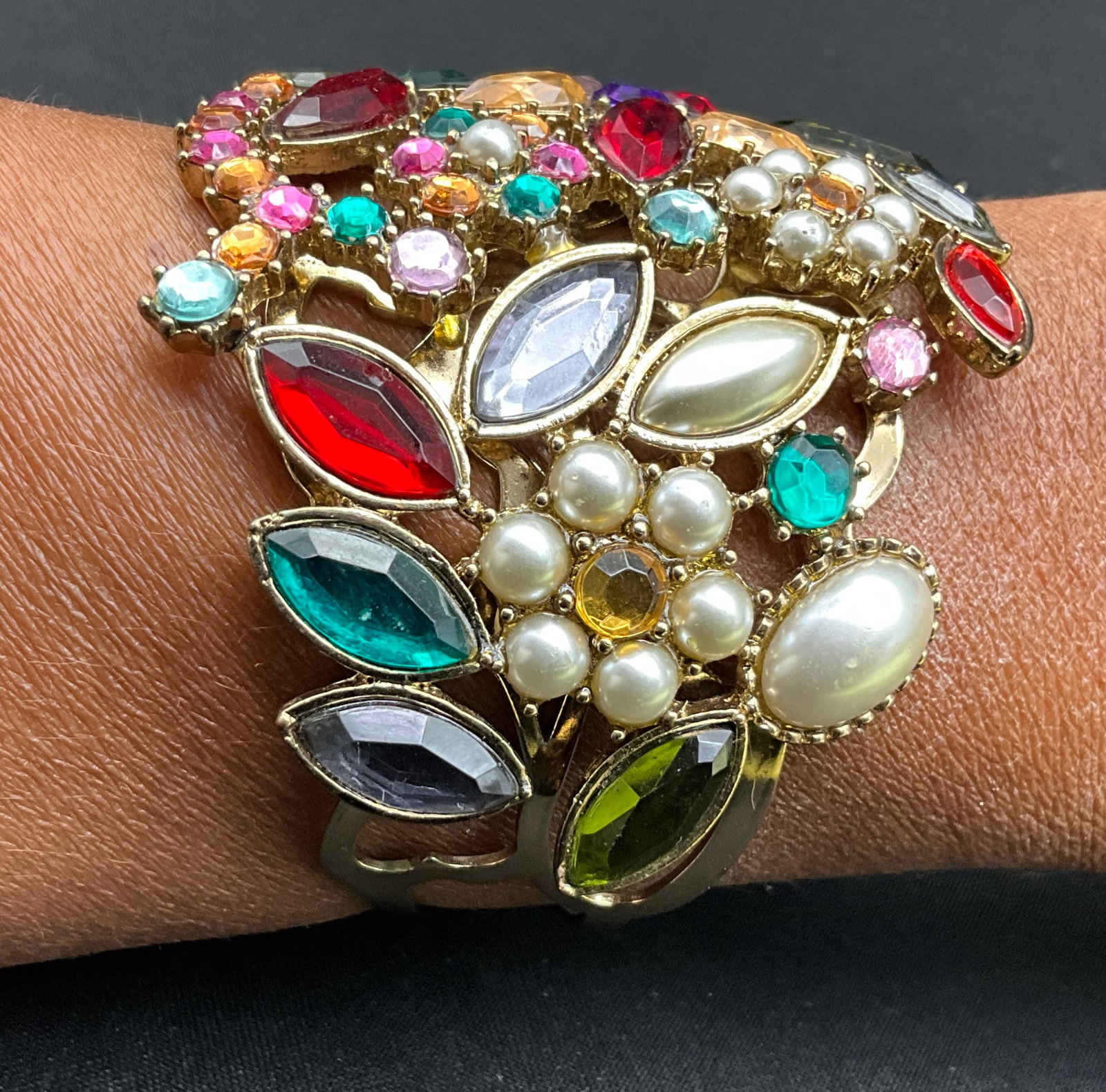 An Assortment of Eight Costume Jewelry Bracelets and Bangles - 4
