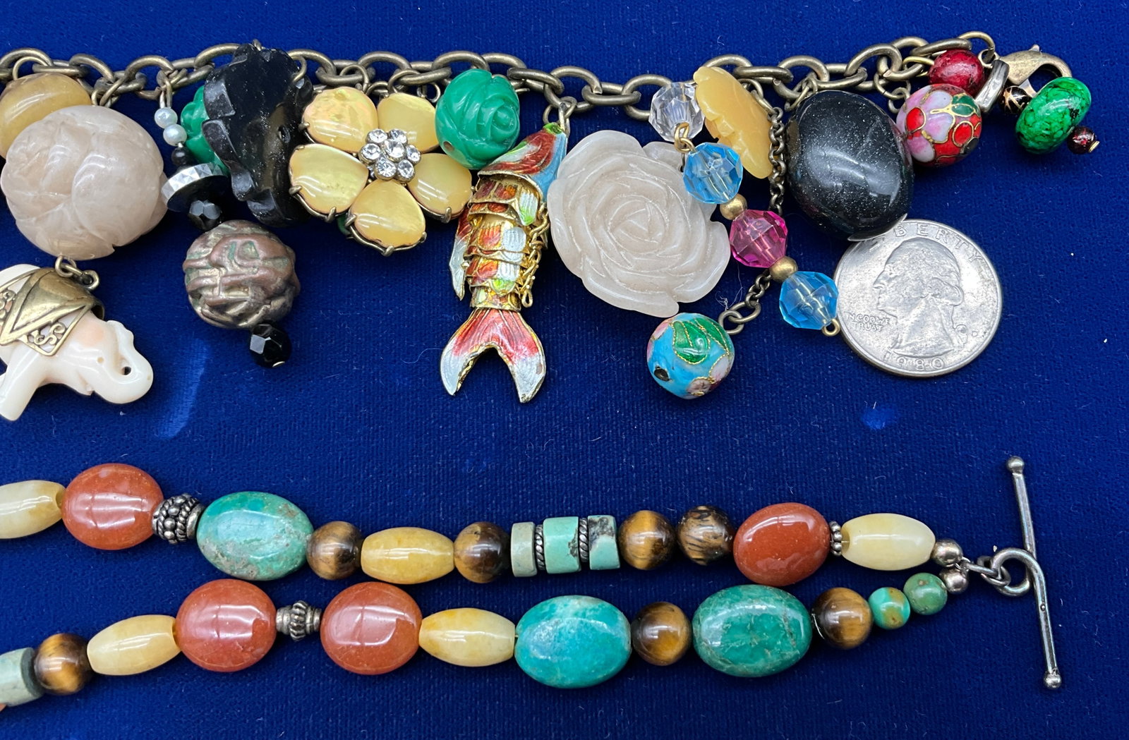Multi-Charm Link and a Repurposed Watch-Head Bracelets - 3