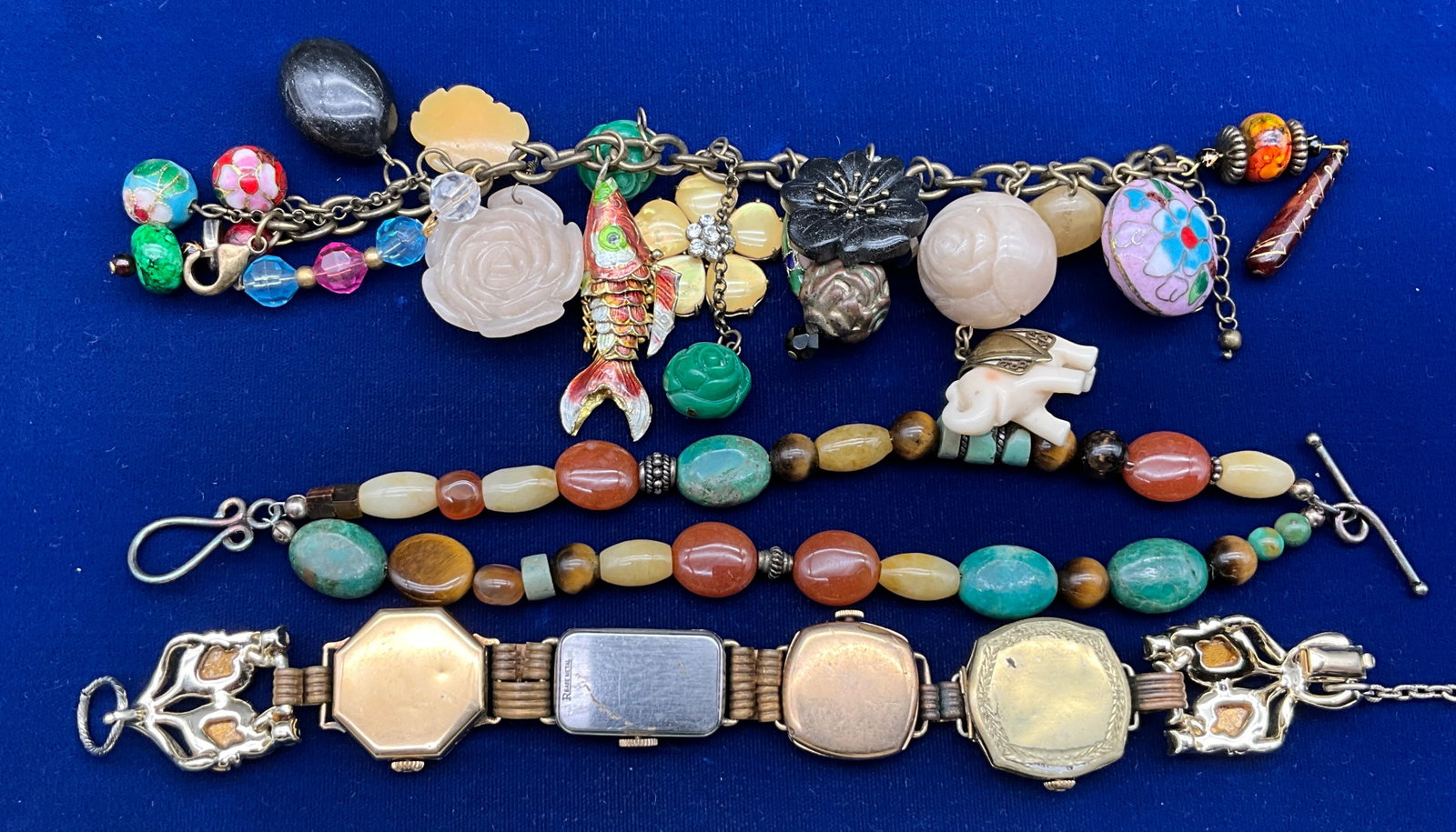 Multi-Charm Link and a Repurposed Watch-Head Bracelets - 6