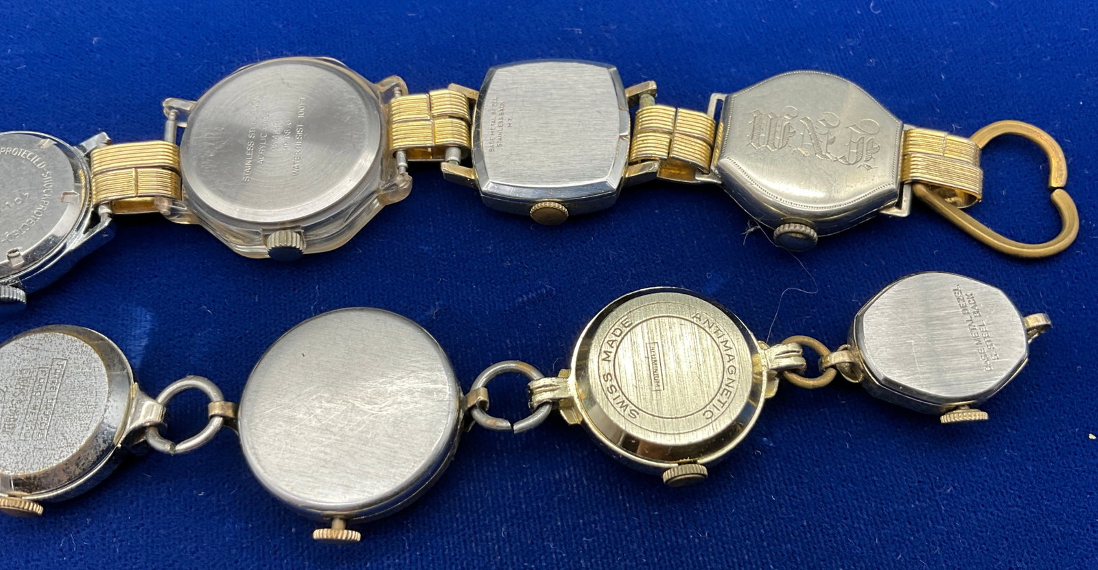 Three Vintage Watch Head and Charm Bracelets - 6