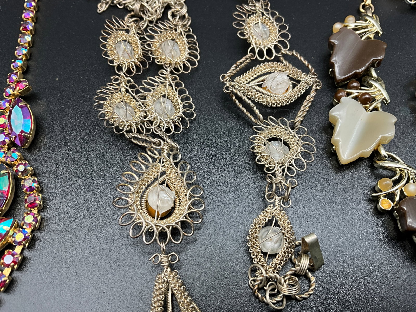 An Assortment of Vintage Rhinestone and Thermoset Costume Jewelry - 6