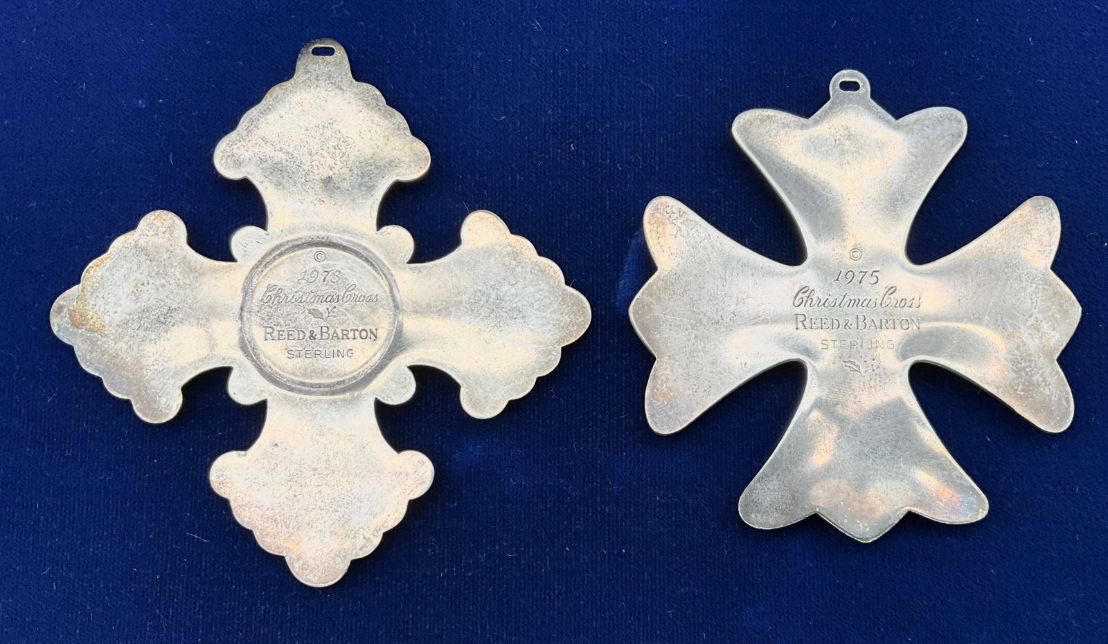 Two Reed & Barton Sterling Silver Christmas Cross Ornaments - 3