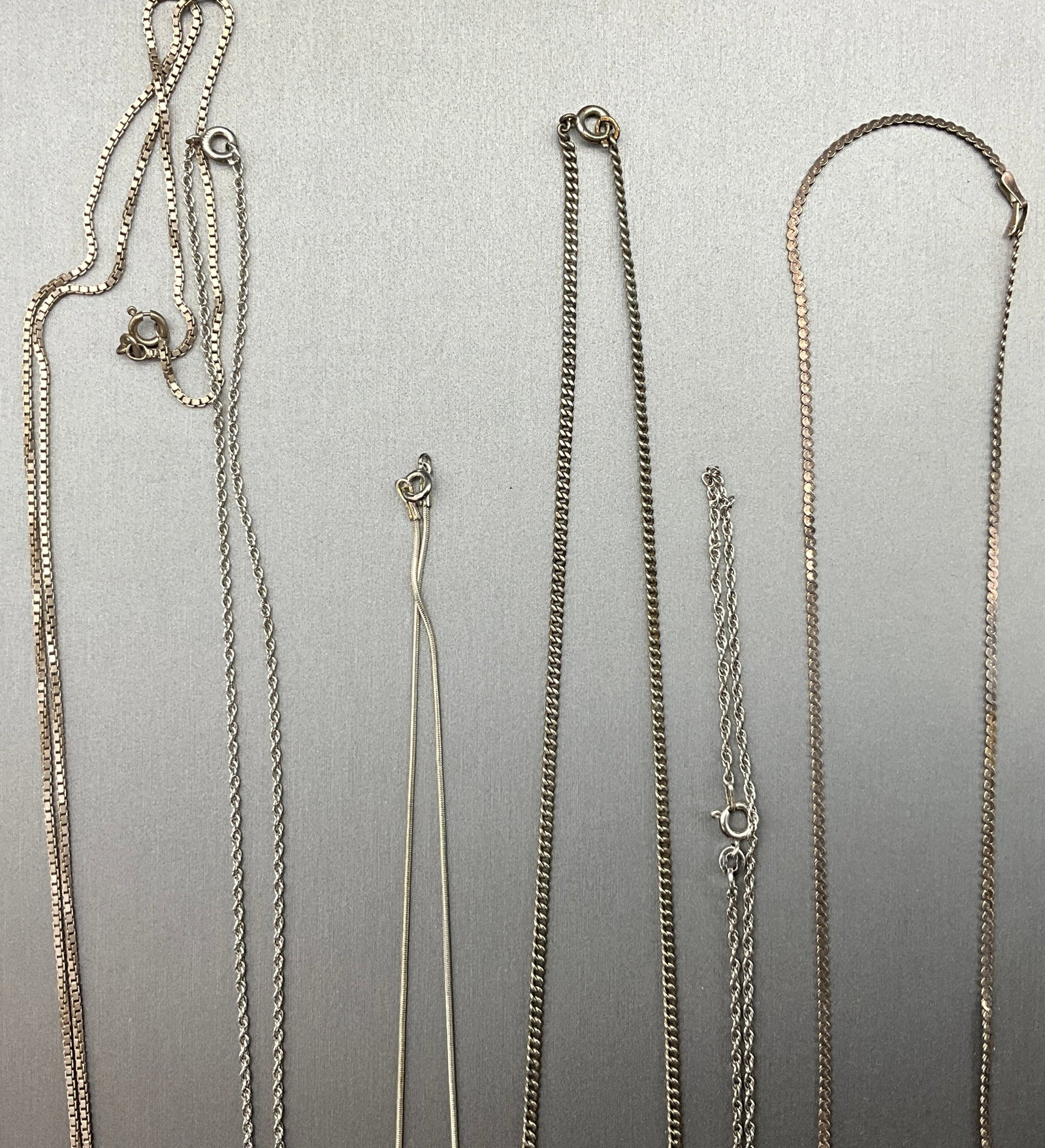 A Collection of Six Sterling Silver Necklaces Including Sorento and Ann Gale Pendants - 3