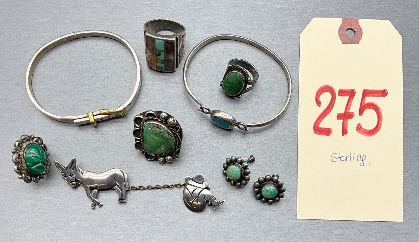 A Collection of Mexican and Southwestern Sterling Silver and Turquoise Jewelry (1 of 3)