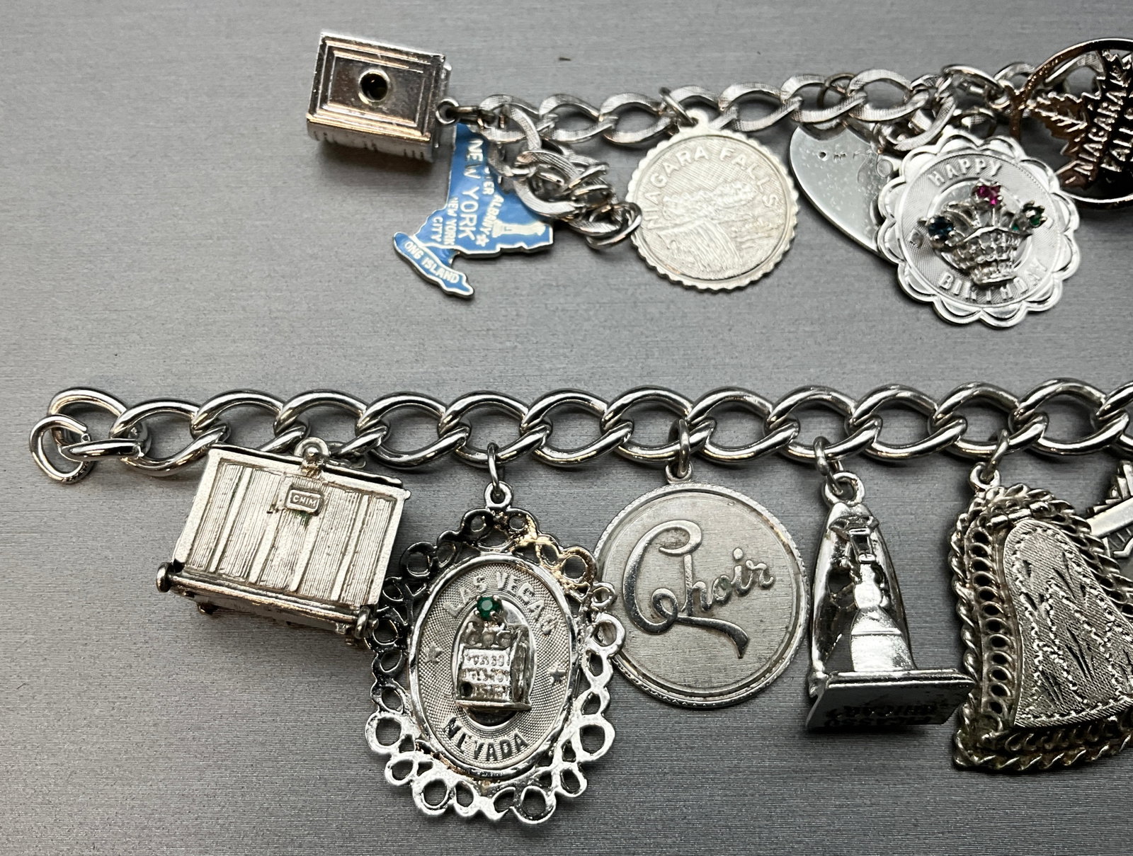Two Vintage Sterling Silver Charm Bracelets with Multi-Theme Charms - 3