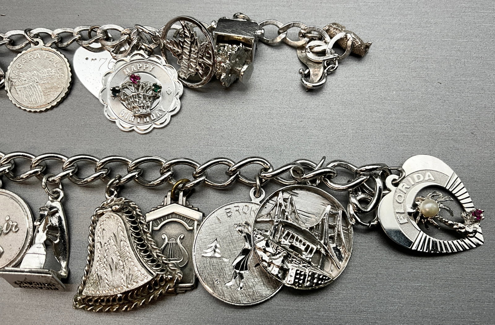 Two Vintage Sterling Silver Charm Bracelets with Multi-Theme Charms - 4