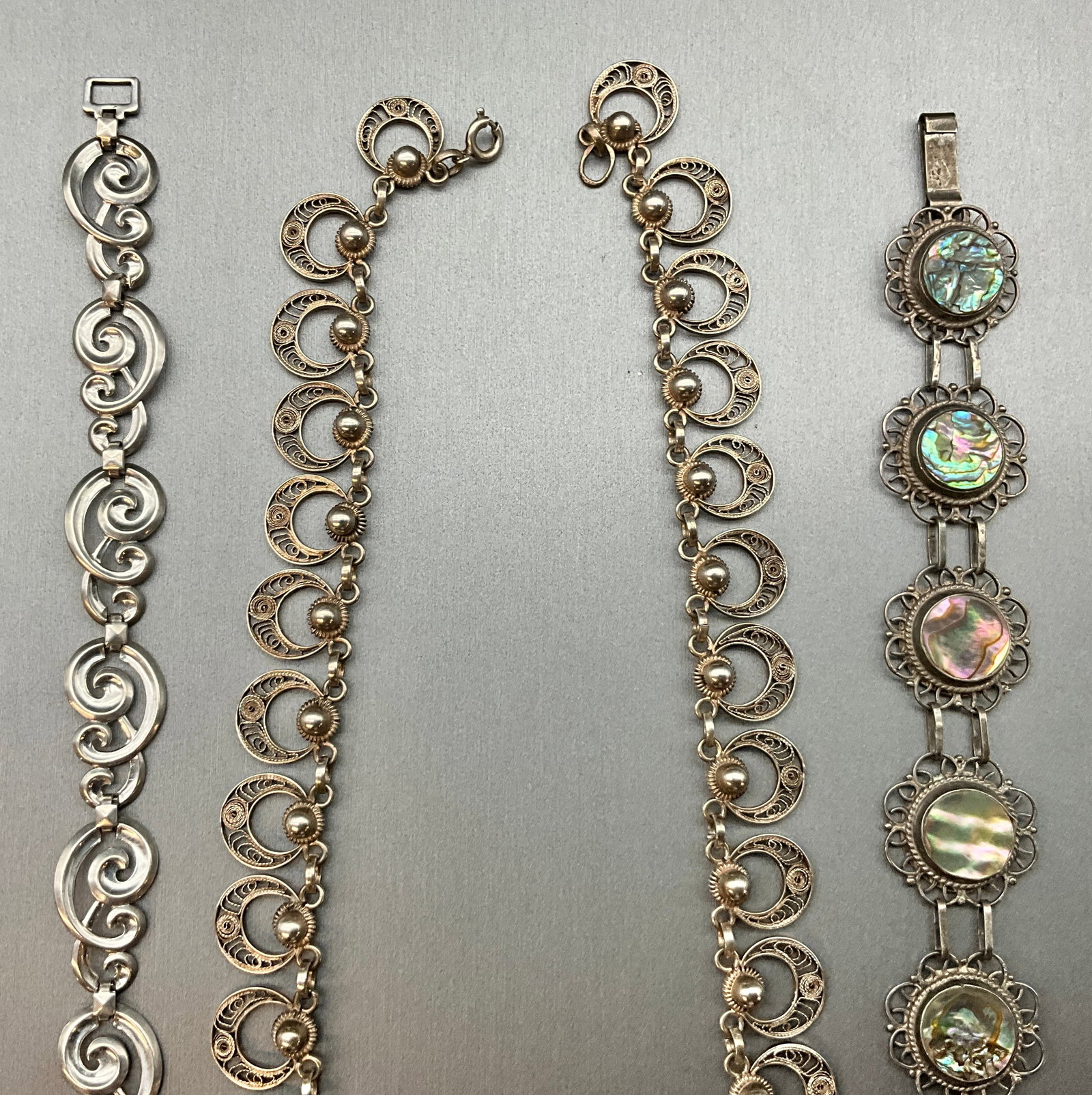 A Trio of Vintage Sterling Silver Jewelry with Abalone - 3
