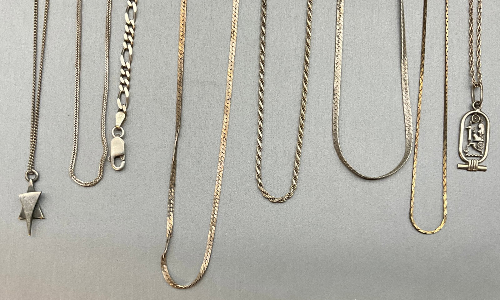 A Collection of Vintage Sterling Silver Jewelry with Pendants - 2