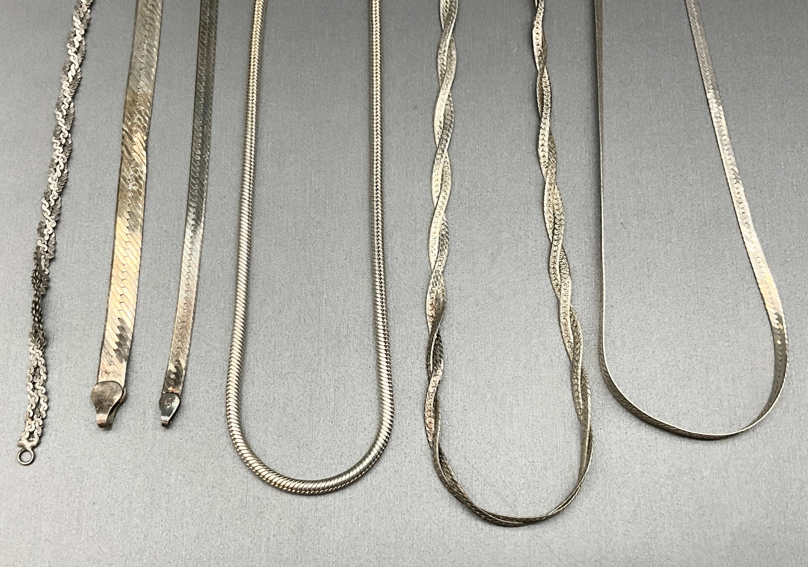 Six Vintage Italian Sterling Silver Necklaces and Bracelets - 2