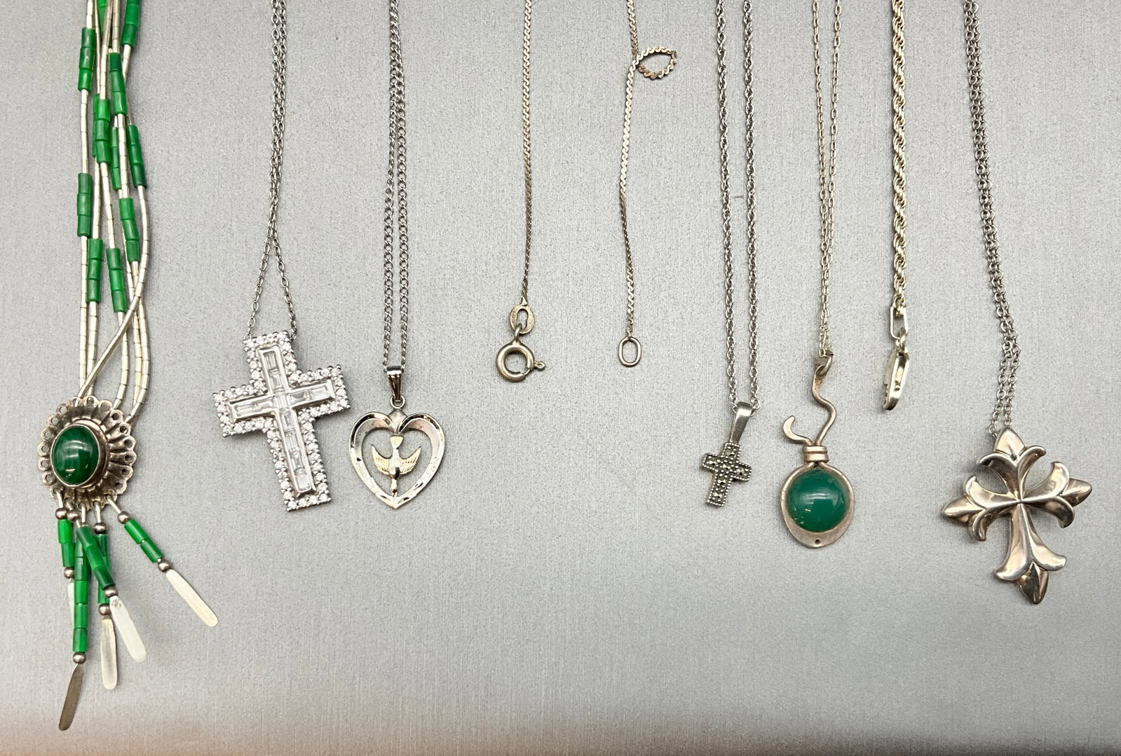 Vintage Sterling Silver Necklace and Pendant Collection, as-is - 2
