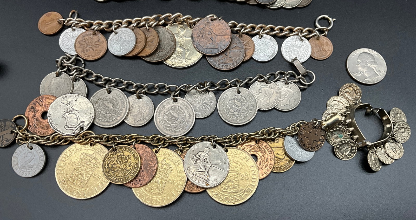 A Collection of Vintage International Coin Motif Jewelry and Coins - 4
