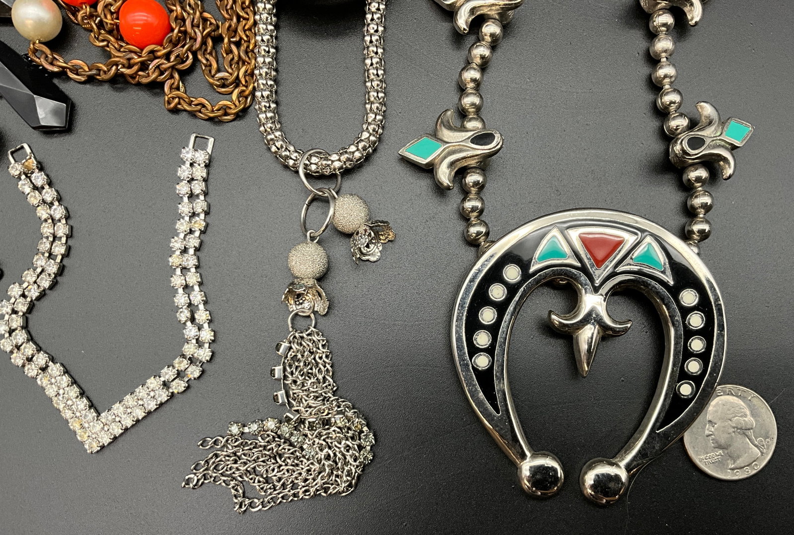 An Assortment of Vintage and Contemporary Costume Jewelry Necklaces - 4