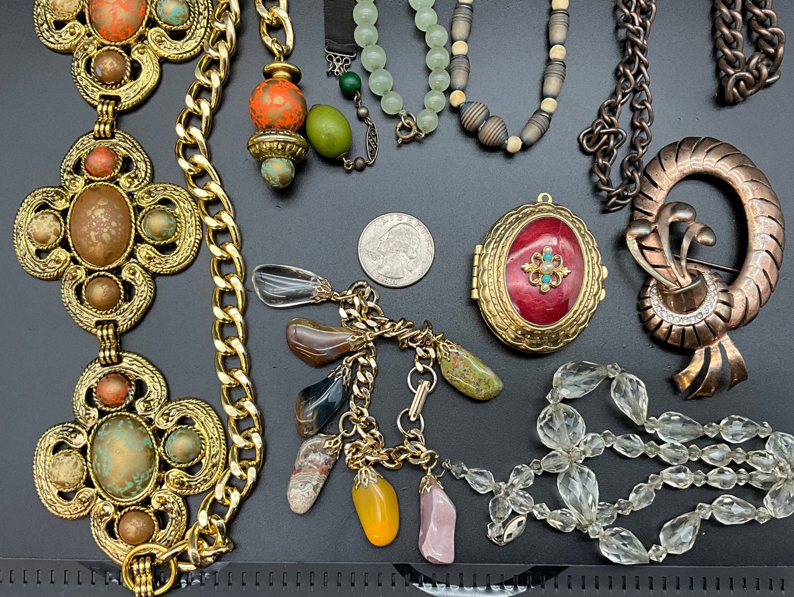 A Collection of Vintage Modernist and Bohemian Costume Jewelry, as-is - 2