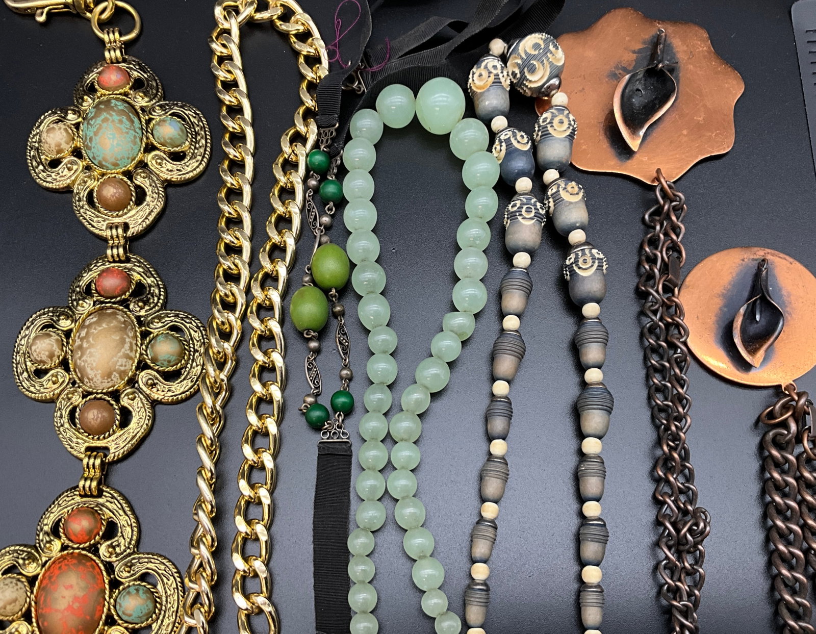 A Collection of Vintage Modernist and Bohemian Costume Jewelry, as-is - 4