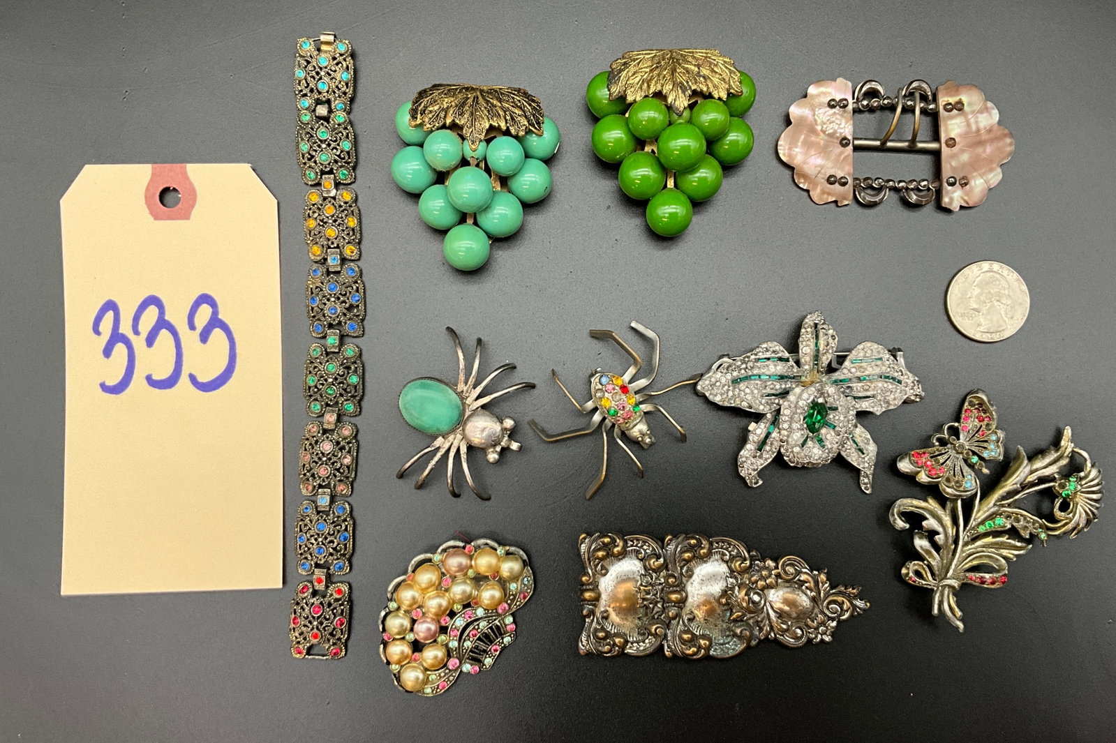 A Collection of Vintage Rhinestone and Multi-Colored Costume Jewelry (1 of 4)