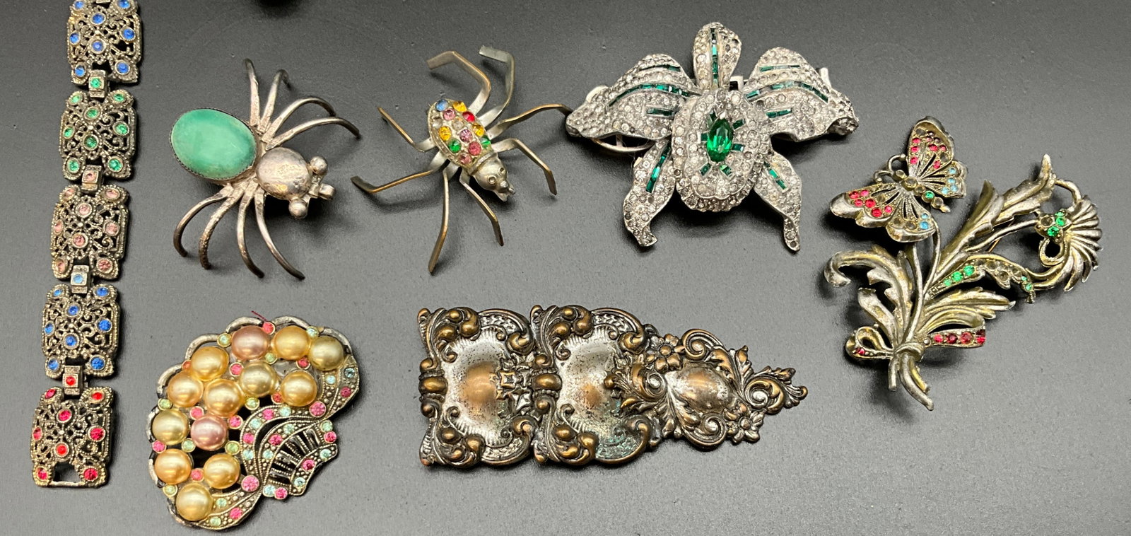 A Collection of Vintage Rhinestone and Multi-Colored Costume Jewelry - 2