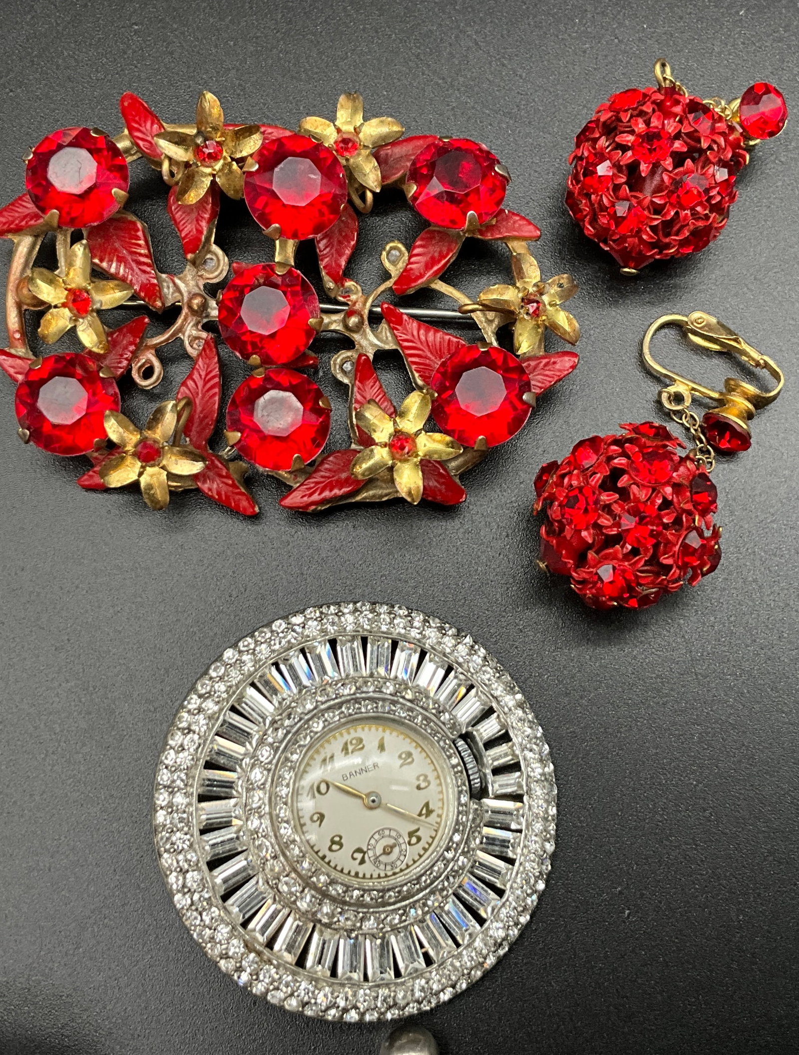 An Assortment of Vintage Rhinestone and Glass Costume Jewelry - 5