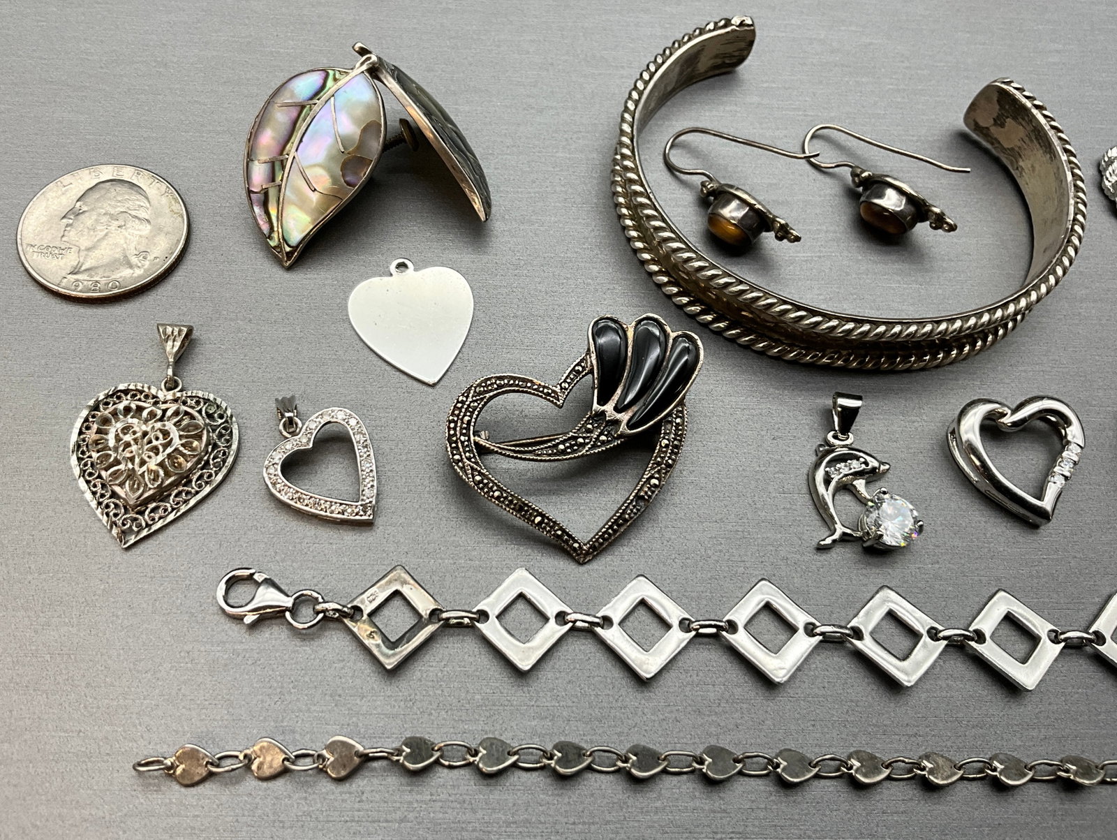 A Collection of Vintage Sterling Silver Jewelry - 2