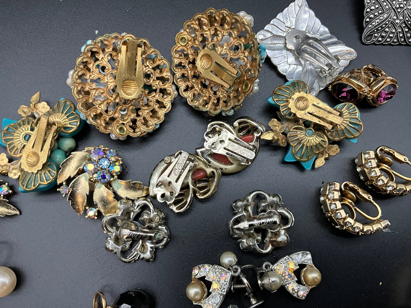 A Collection of Vintage Costume Jewelry with Coro Signed Pieces - 10