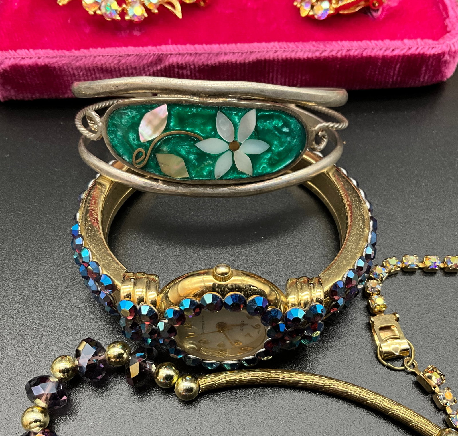 A Collection of Vintage Costume Jewelry Including Albert Weiss and Vernier - 6