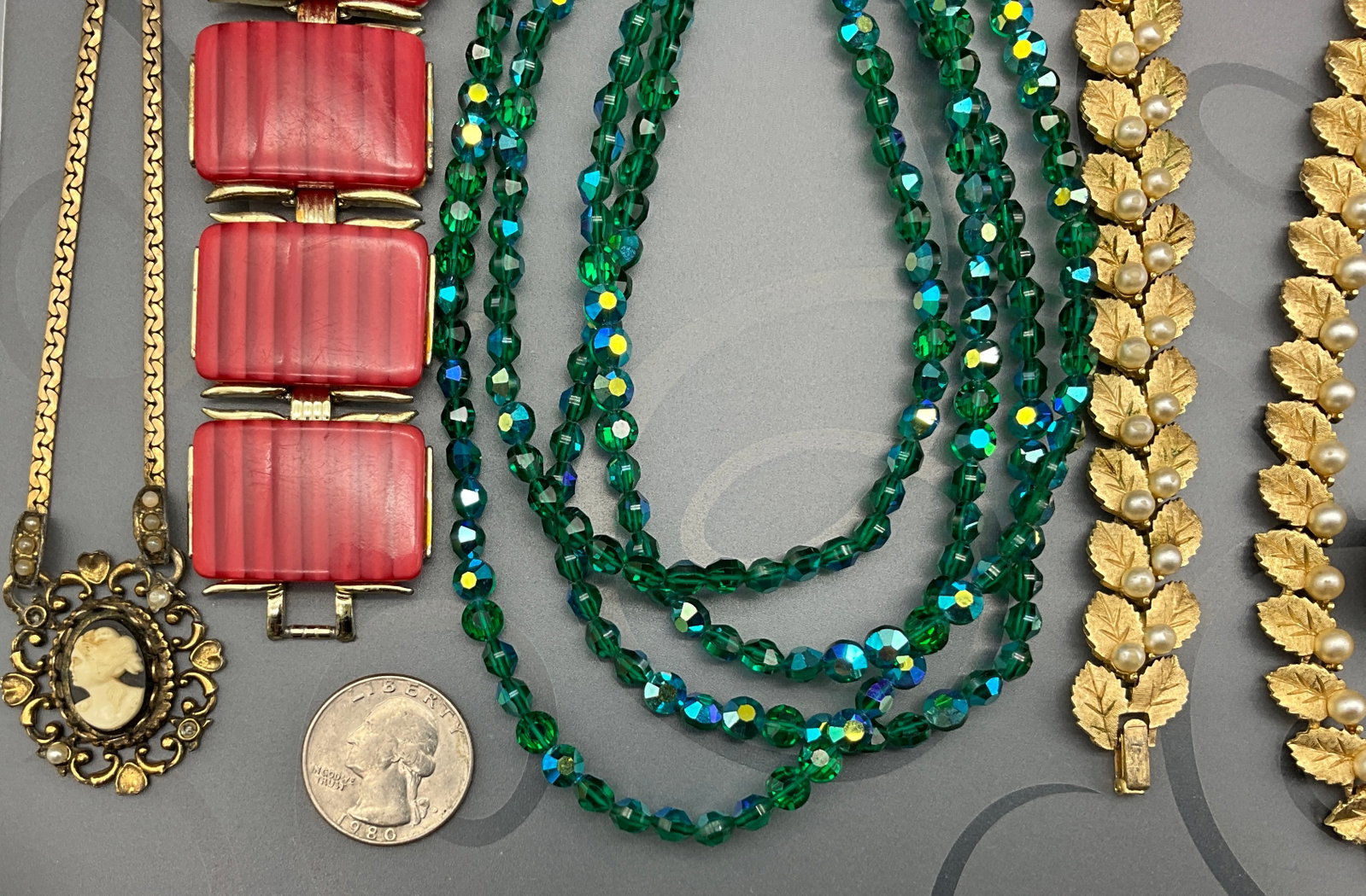Vintage Mid-Century Glass and Faux Pearl Costume Jewelry Collection - 2