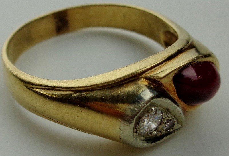 Diamond and Garnet Man's Ring (1 of 2)