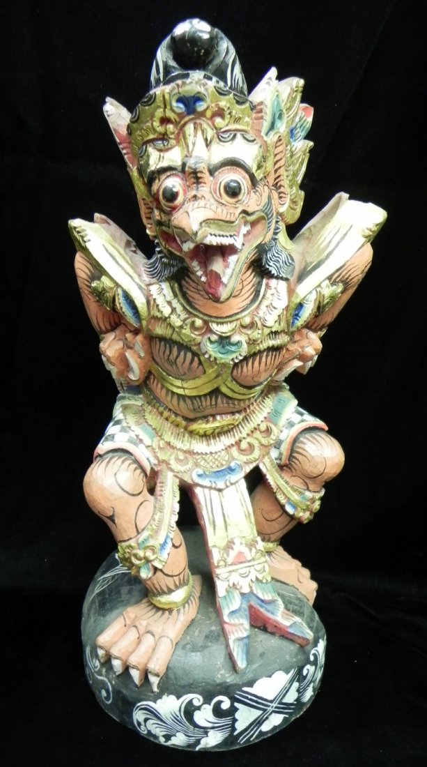 Garuda Figurine: Indonesian Wooden Garuda Figurine 18"X9"