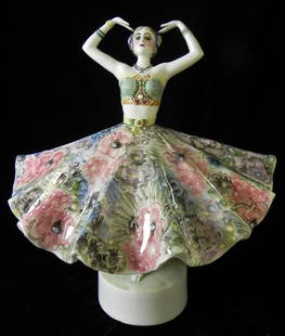 BALERINA FIGURINE: LARGE AUSTRIAN PORCELAIN BALERINA FIGURINE MEASURES 19"T X 18"W