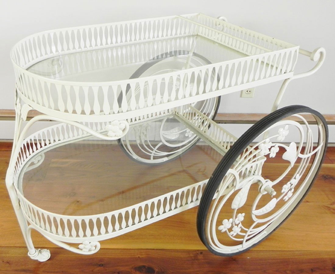 White Iron Tea Cart (1 of 4)