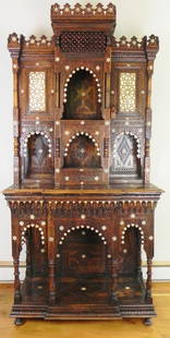 Moroccan Side Cabinet: Mother of Pearl Moroccan Side Cabinet 45” W x 95’T x 19”D