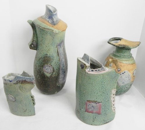 DECORATED POTTERY VASES (1 of 6)
