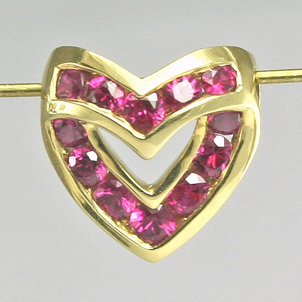 18KT C. Krypell Ruby Sweetheart: Charles Krypell "Sweethearts"! Designed in 18 karat yellow or white gold with diamonds, rubies, sapphires, emeralds or pink sapphires. This combination of stone colors can be chosen to represent the g