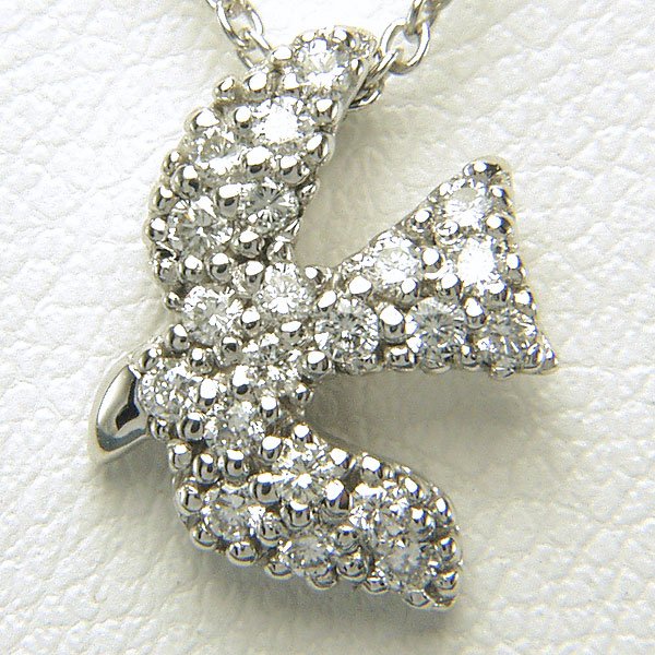 14KT Dia Bird Pendant w/ 17in Chain 0.17cts 13x1