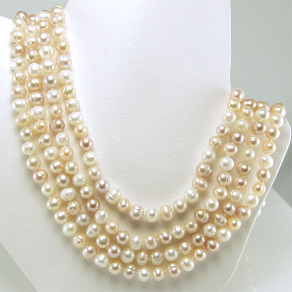 6-7.5mm Freshwater Endless Multi-Pink Pearl Nckl