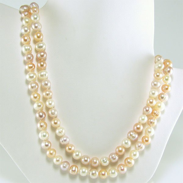 6-7.5mm Freshwater Multi-Pink Pearl Necklace 48i