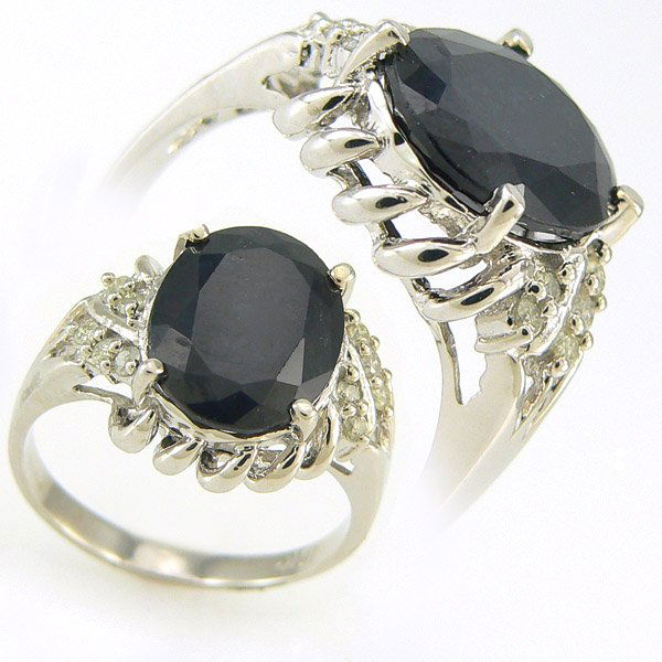 SAPPHIRE & DIAMOND RING 4.83 CTW 10KT.GOLD: BIG, BOLD & BEAUTIFUL - GORGEOUS, GENUINE 4.83 CTW MIDNIGHT BLUE SAPPHIRE & DIAMOND RING IN 10KT WHITE GOLD GEMSTONE: 1 OVAL CUT MIDNIGHT BLUE SAPPHIRE 4.69CTW DIAMOND: 10 ROUND DIAMONDS 0.14CTW CLARI