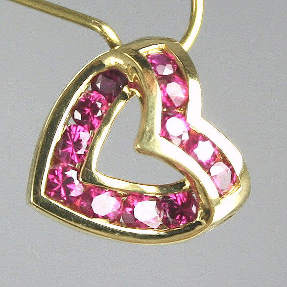 18KT C. Krypell Ruby Sweetheart: Charles Krypell "Sweethearts"! Designed in 18 karat yellow or white gold with diamonds, rubies, sapphires, emeralds or pink sapphires. This combination of stone colors can be chosen to represent the g