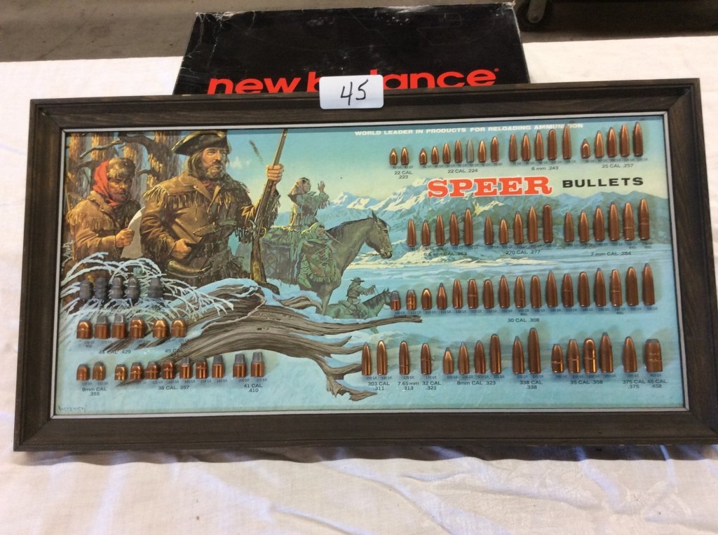 FRAMED SPEER BULLETS ADVERTISEMENT: FRAMED SPEER BULLETS ADVERTISEMENT