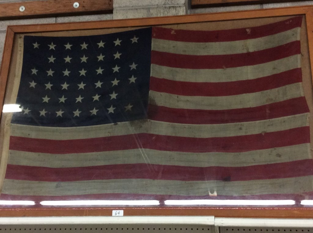 FRAMED 38 STAR US FLAG: FRAMED 38 STAR US FLAG