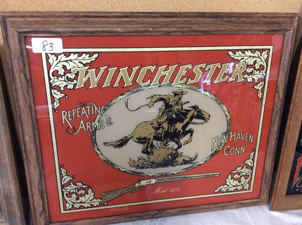 WINCHESTER NEW HAVEN CONN. FRAMED AD: WINCHESTER NEW HAVEN CONN. FRAMED AD