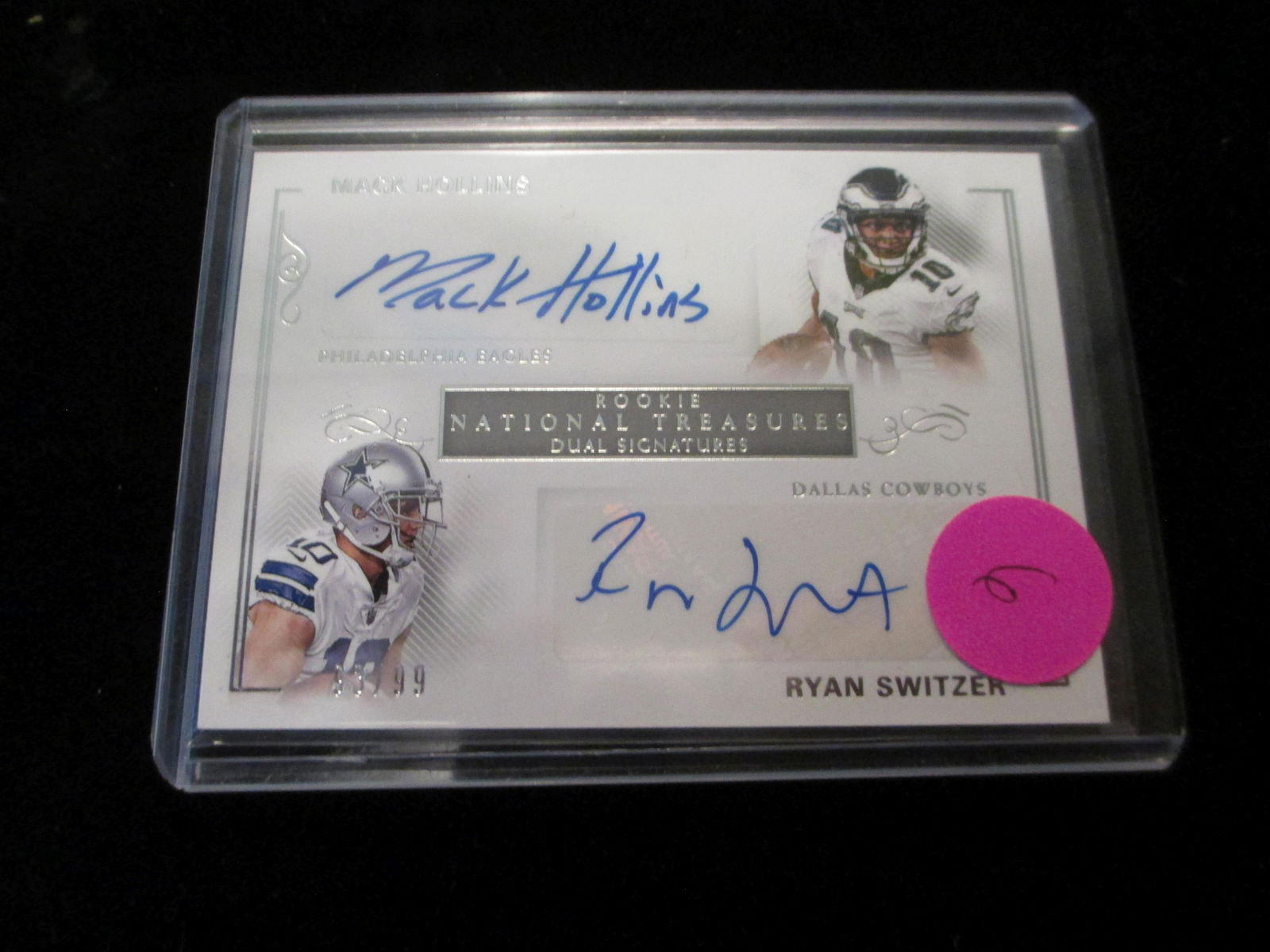 mack hollins and ryan switzer dual signature card 2017 (1 of 1)