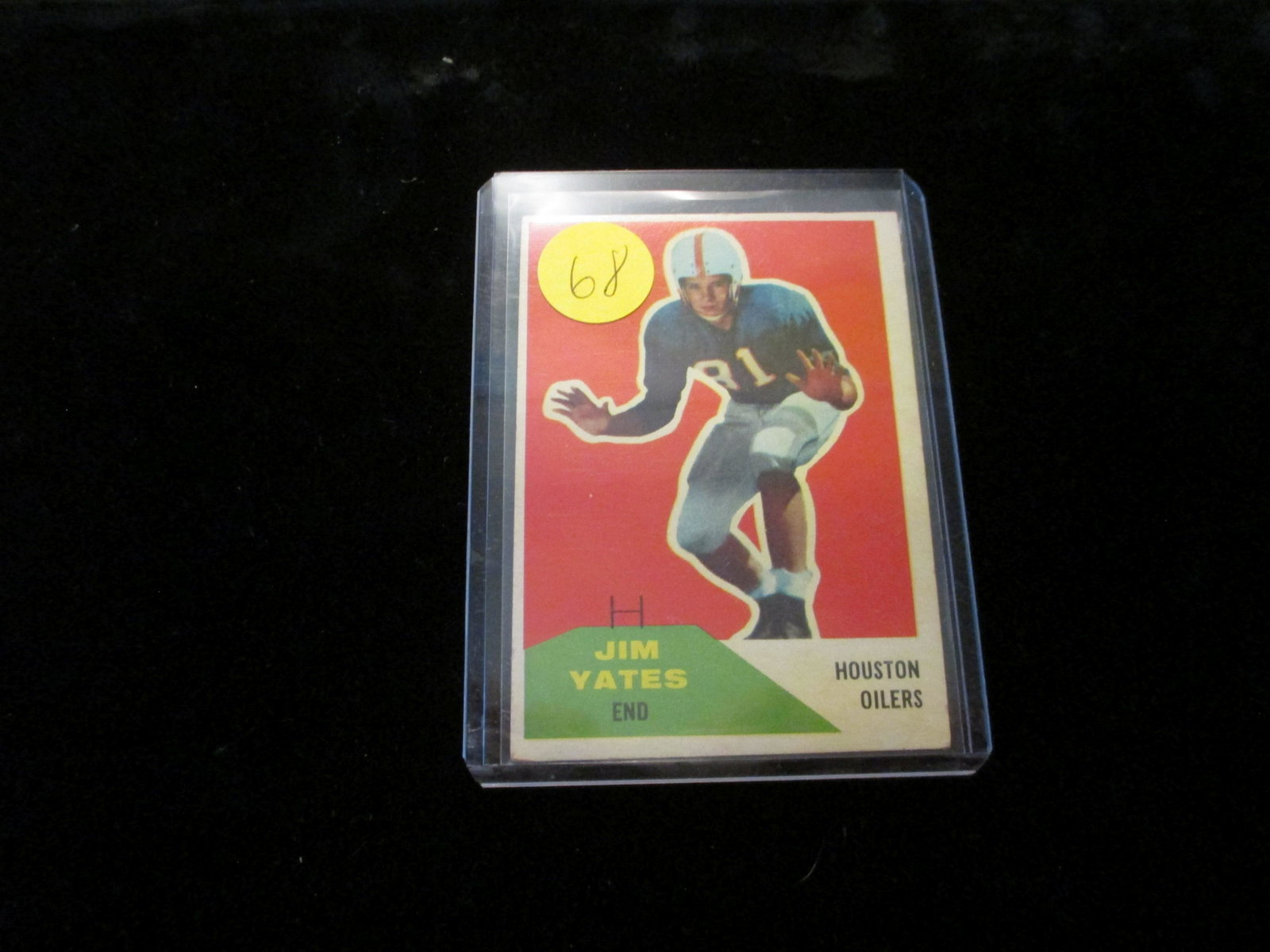 jim yates vintage card: houston oilers