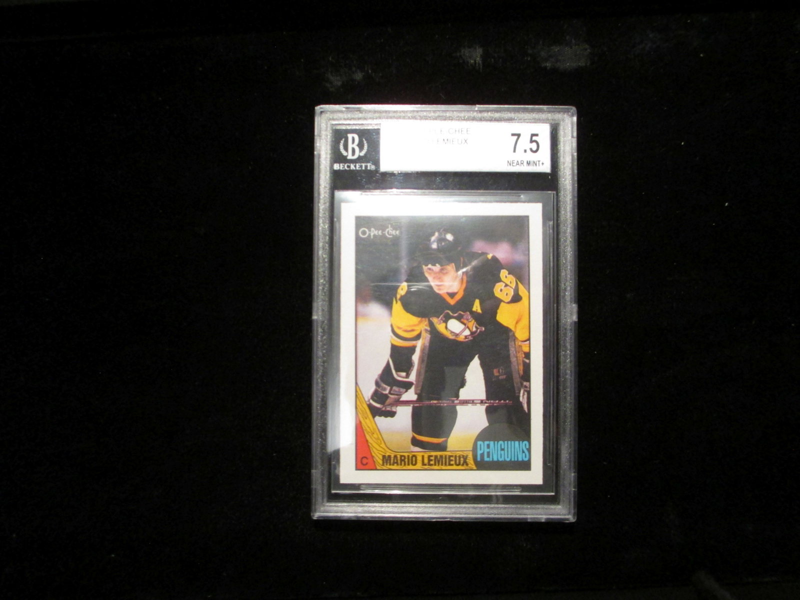 beckett graded 1987/8 o-pee-chee mario lemieux mint 7.5: nice graded card