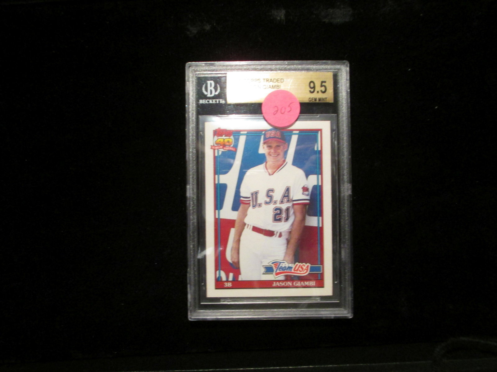 beckett graded 1991 topps jason giambi mint 9.5: nice graded card