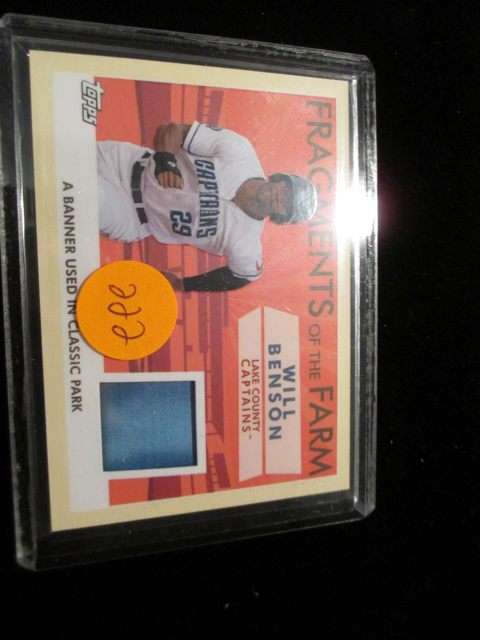 2019 topps will benson banner used card piece of banner (1 of 1)