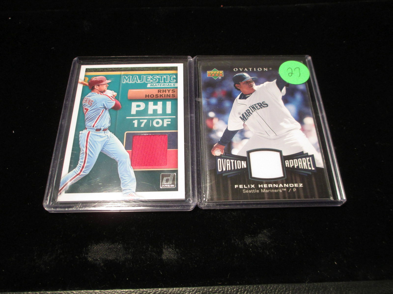 felix hernandez and rhys hoskins jersey cards (1 of 1)